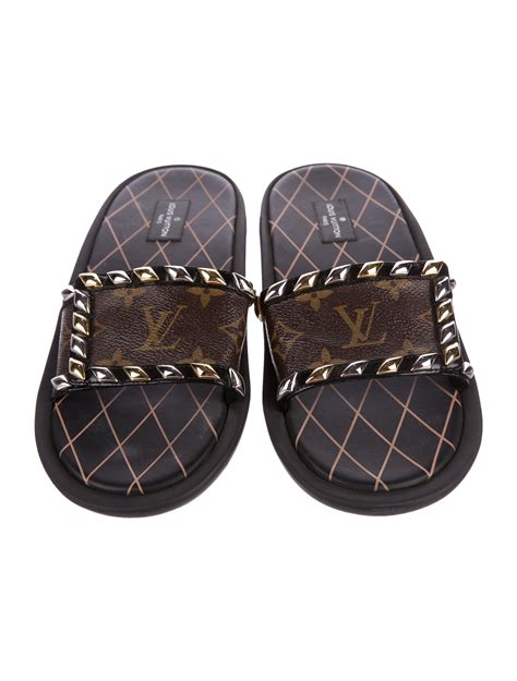 louis vuitton slides monogram|louis vuitton monogram totes.